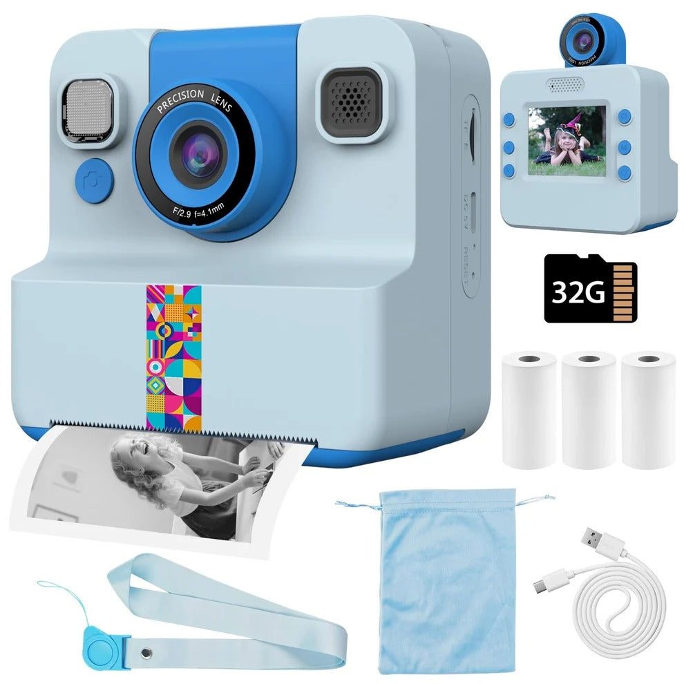 Kamera për Fëmijë 180° Flip – Instant Print